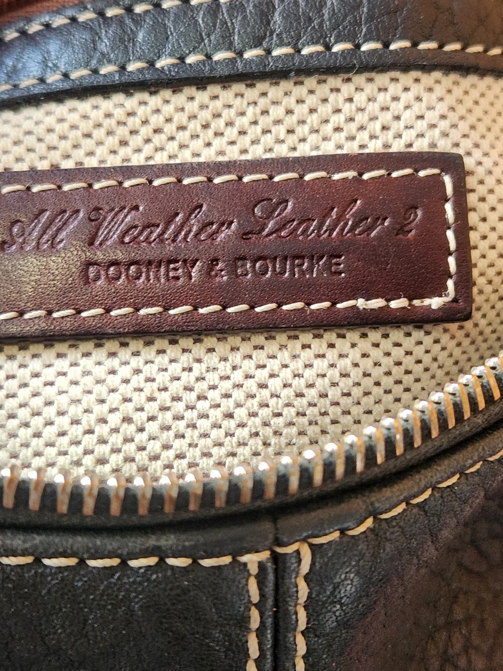 Vintage Dooney and Bourke All Weather Leather Hobo Shoulder Bag Purse Black